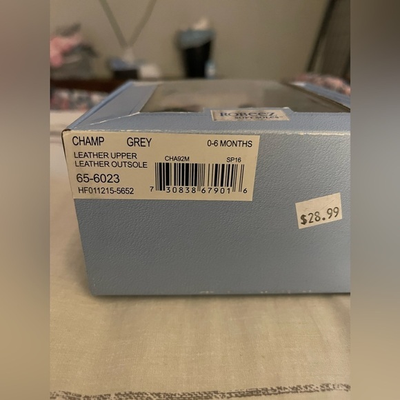 🆕 Robeez | Champ gray leather baseball theme crib shoes | 0-6 month - Picture 4 of 8